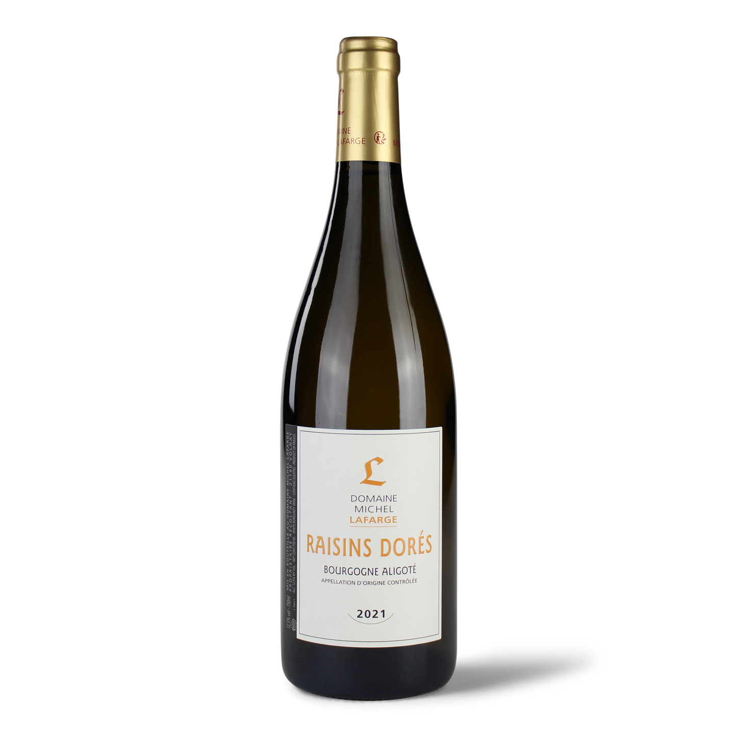 Weinflasche mit Etikett.