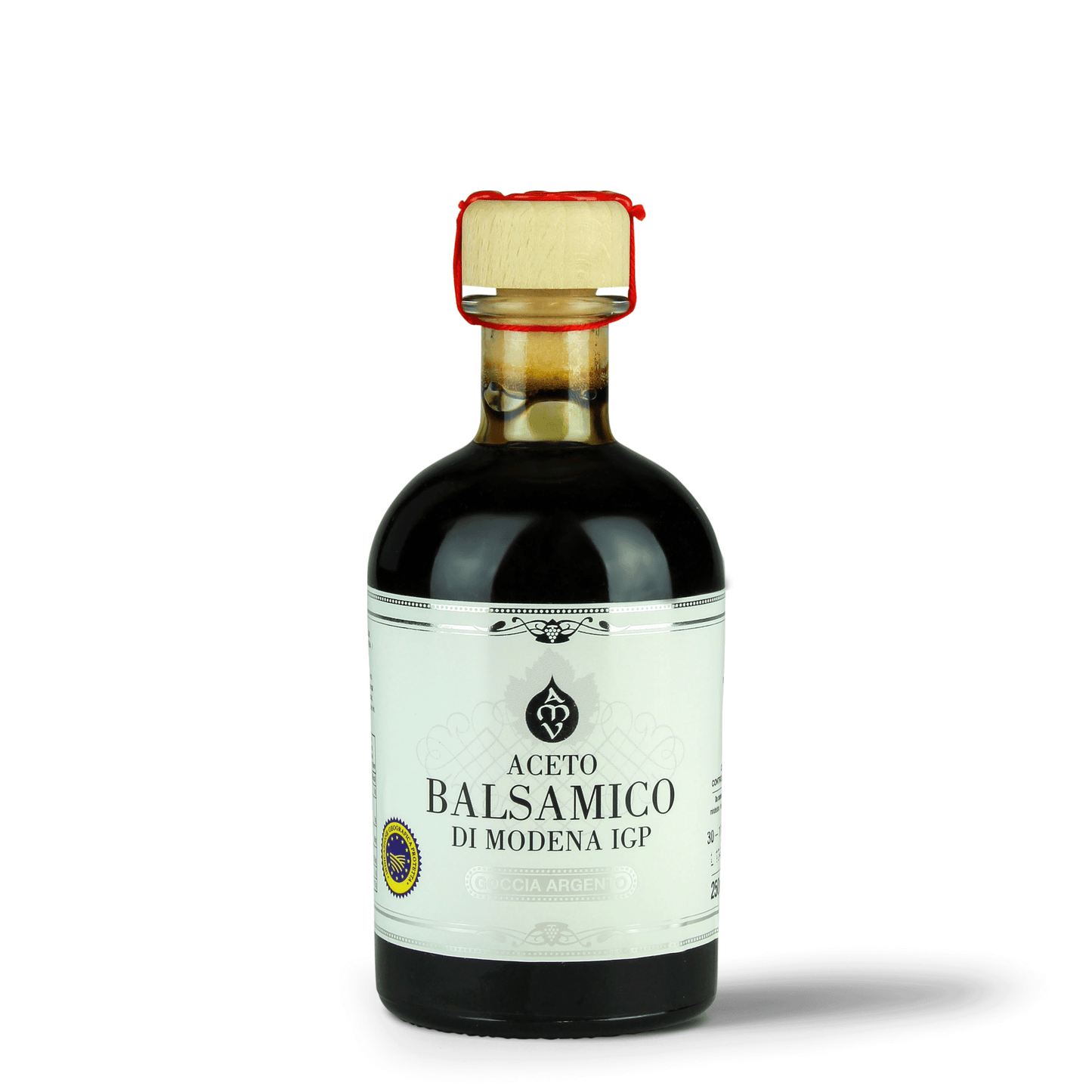 Balsamico-Essigflasche mit Korken.