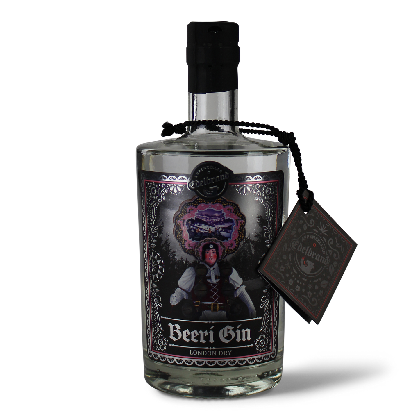 Flasche Beeri Gin mit Etikett.