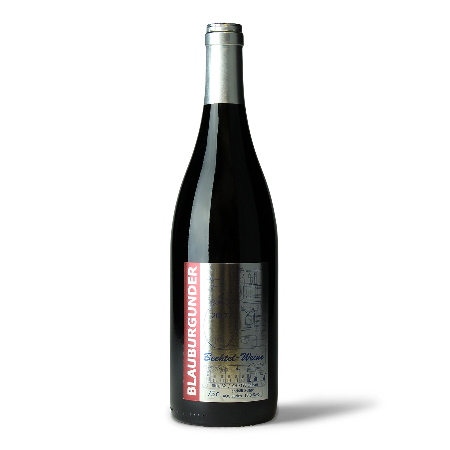 Flasche Blauburgunder Wein Bechtel