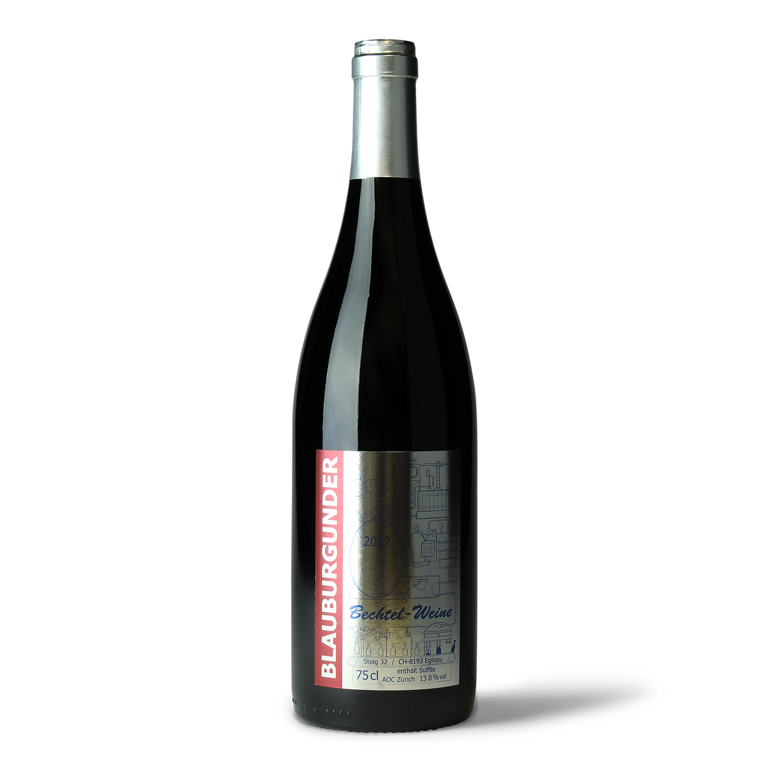 Flasche Blauburgunder Wein Bechtel