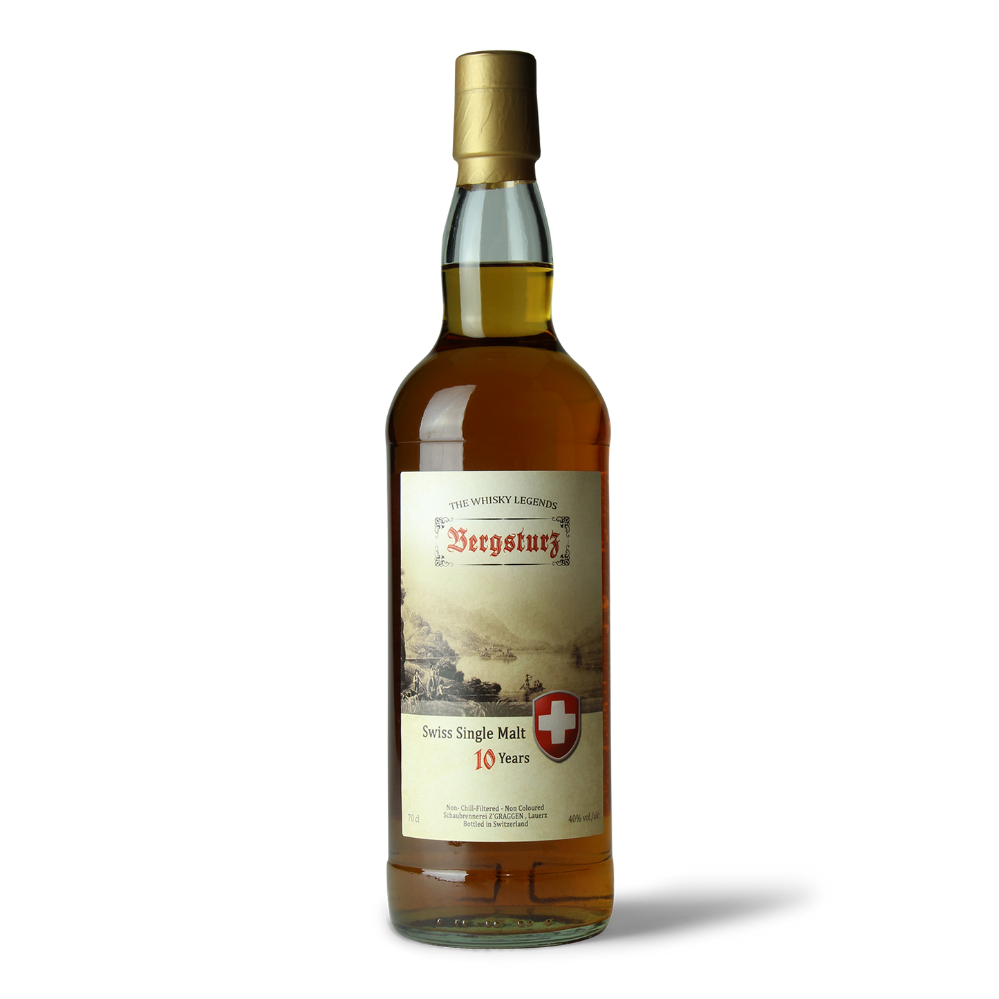 Flasche Bergsturz Swiss Single Malt.