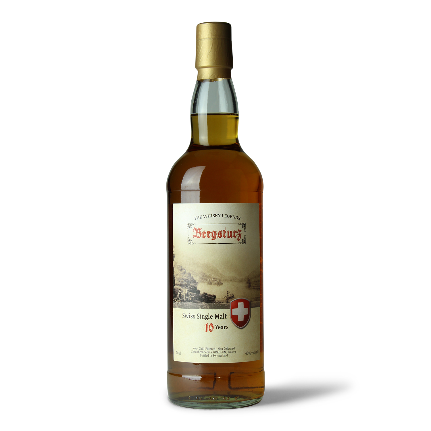 Flasche Bergsturz Swiss Single Malt.