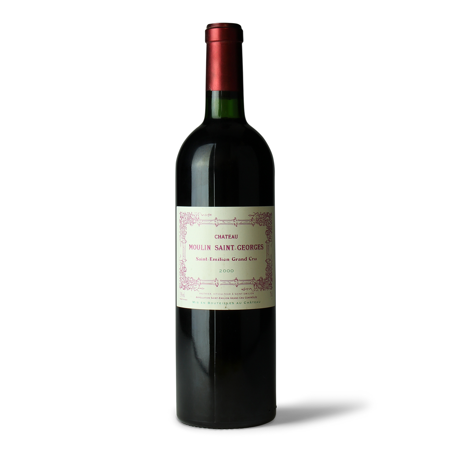Flasche seltener Rotwein, Etikett sichtbar