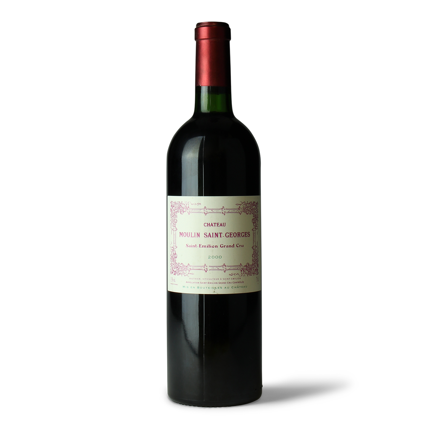 Flasche seltener Rotwein, Etikett sichtbar