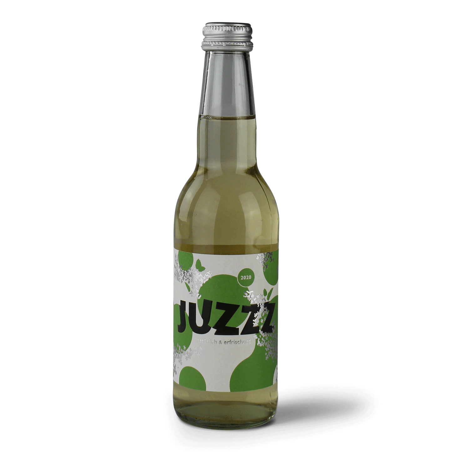 Grüne Flasche mit Juzzz-Label.