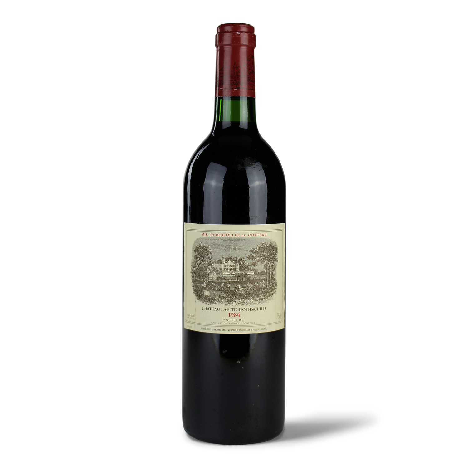 Flasche Wein mit Etikett