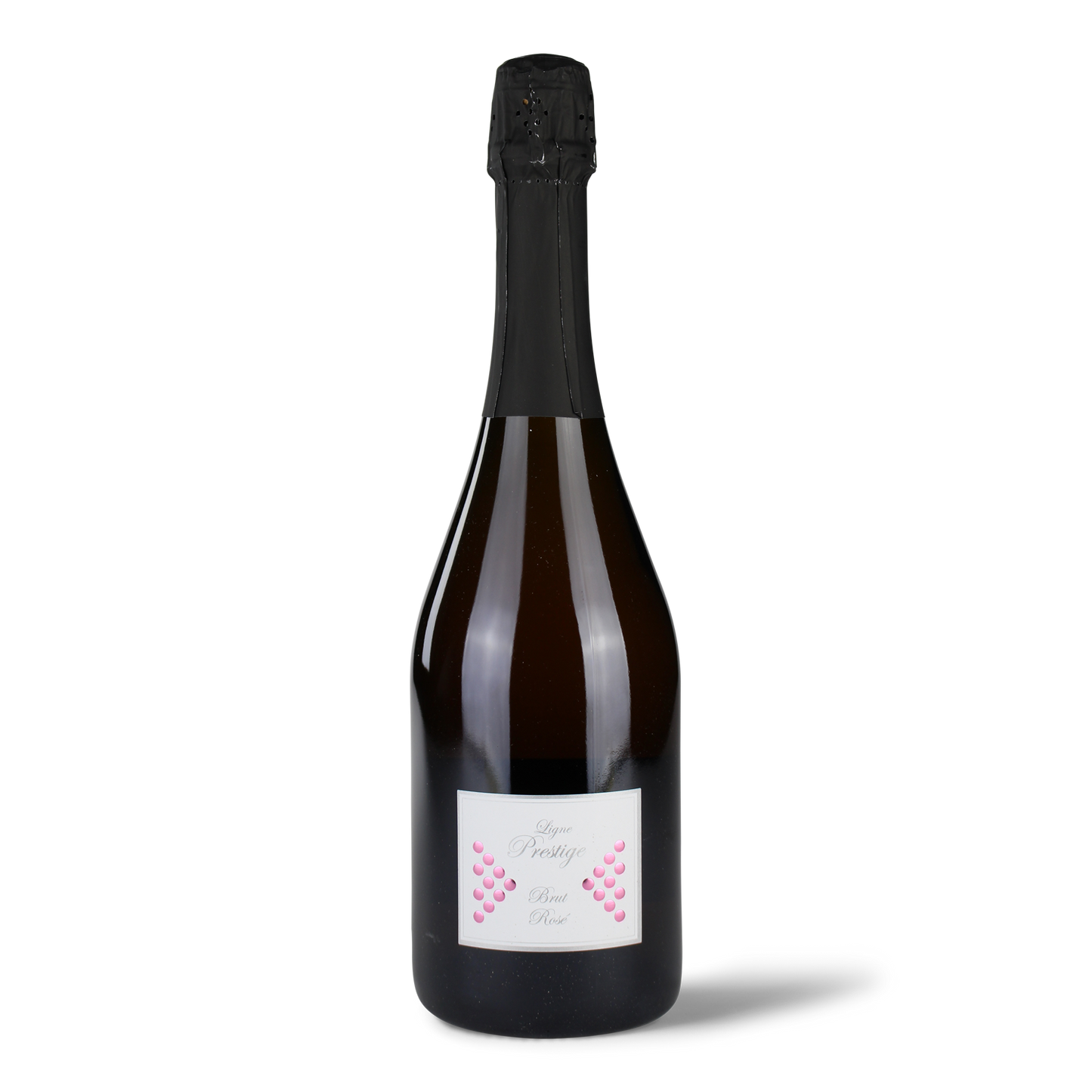 Flasche Rosé-Sekt mit Etikett.