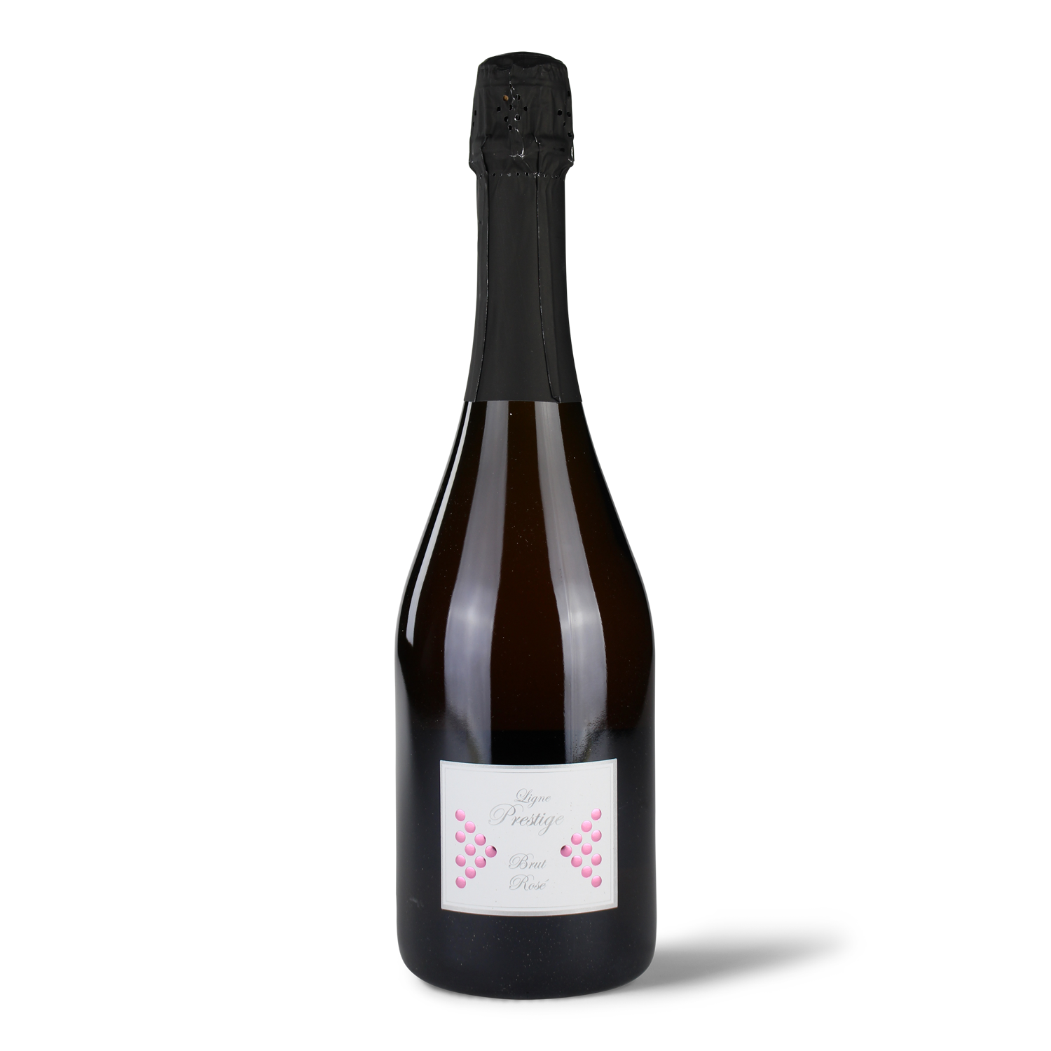 Flasche Rosé-Sekt mit Etikett.