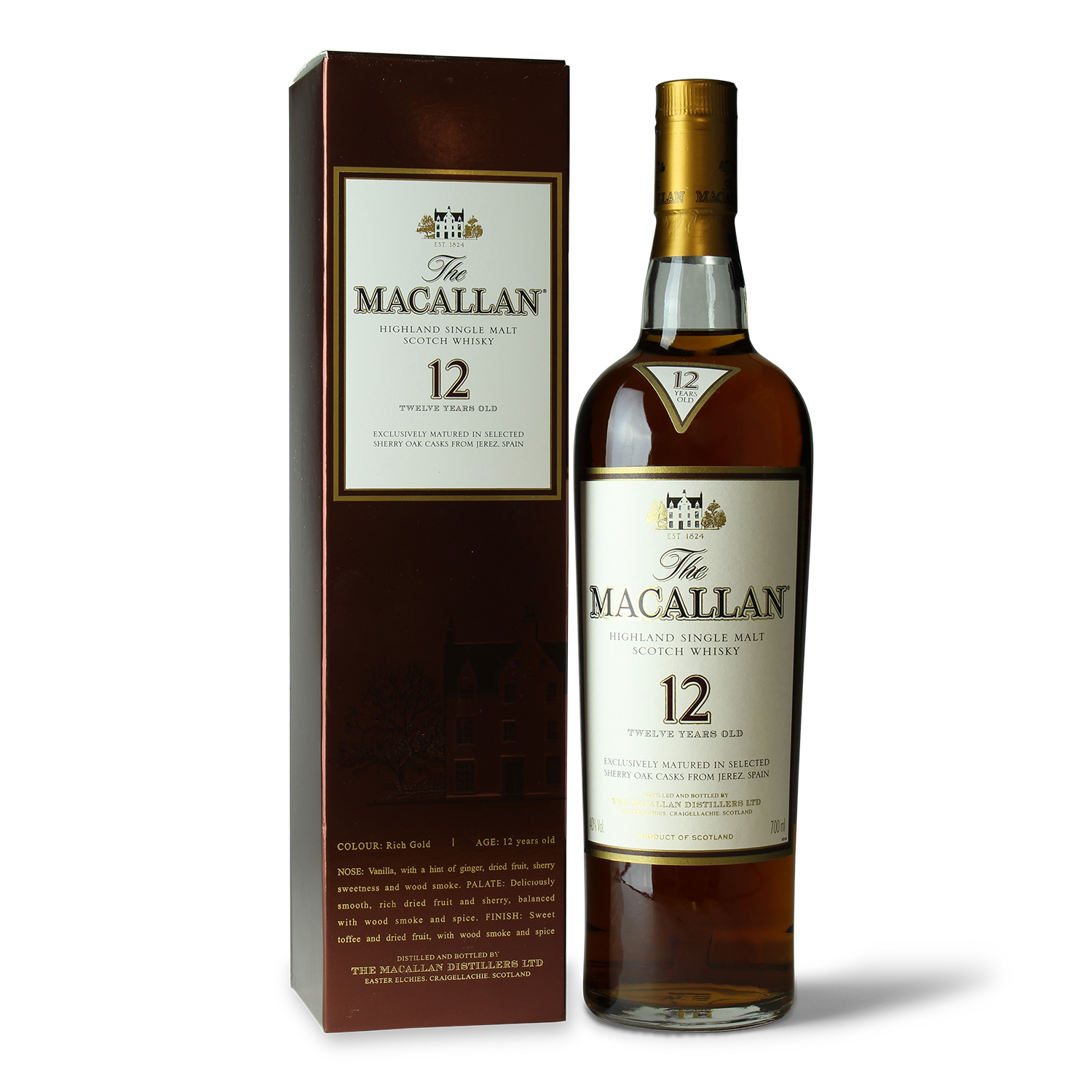 Macallan 12 Whisky mit Karton.