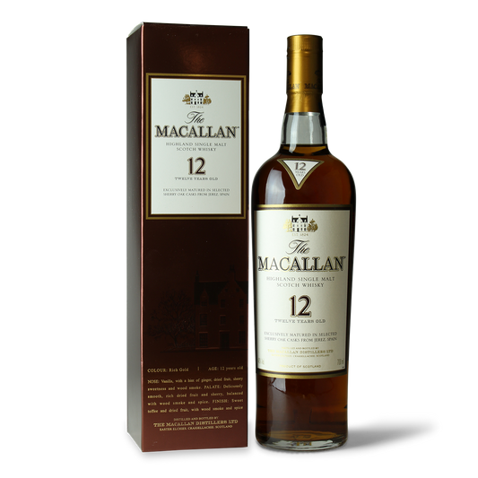 Macallan 12 Whisky mit Karton.