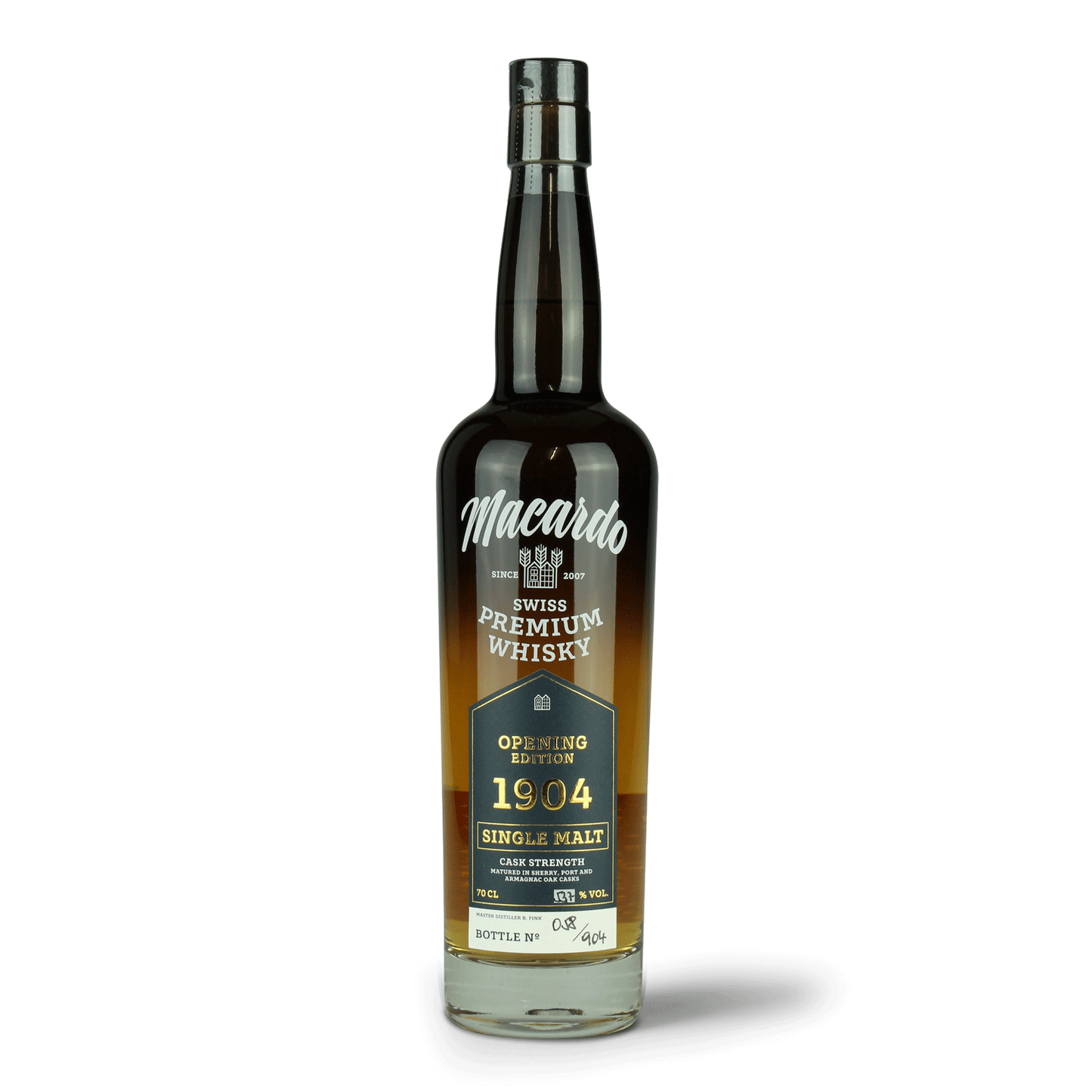 Flasche Macardo Swiss Whisky