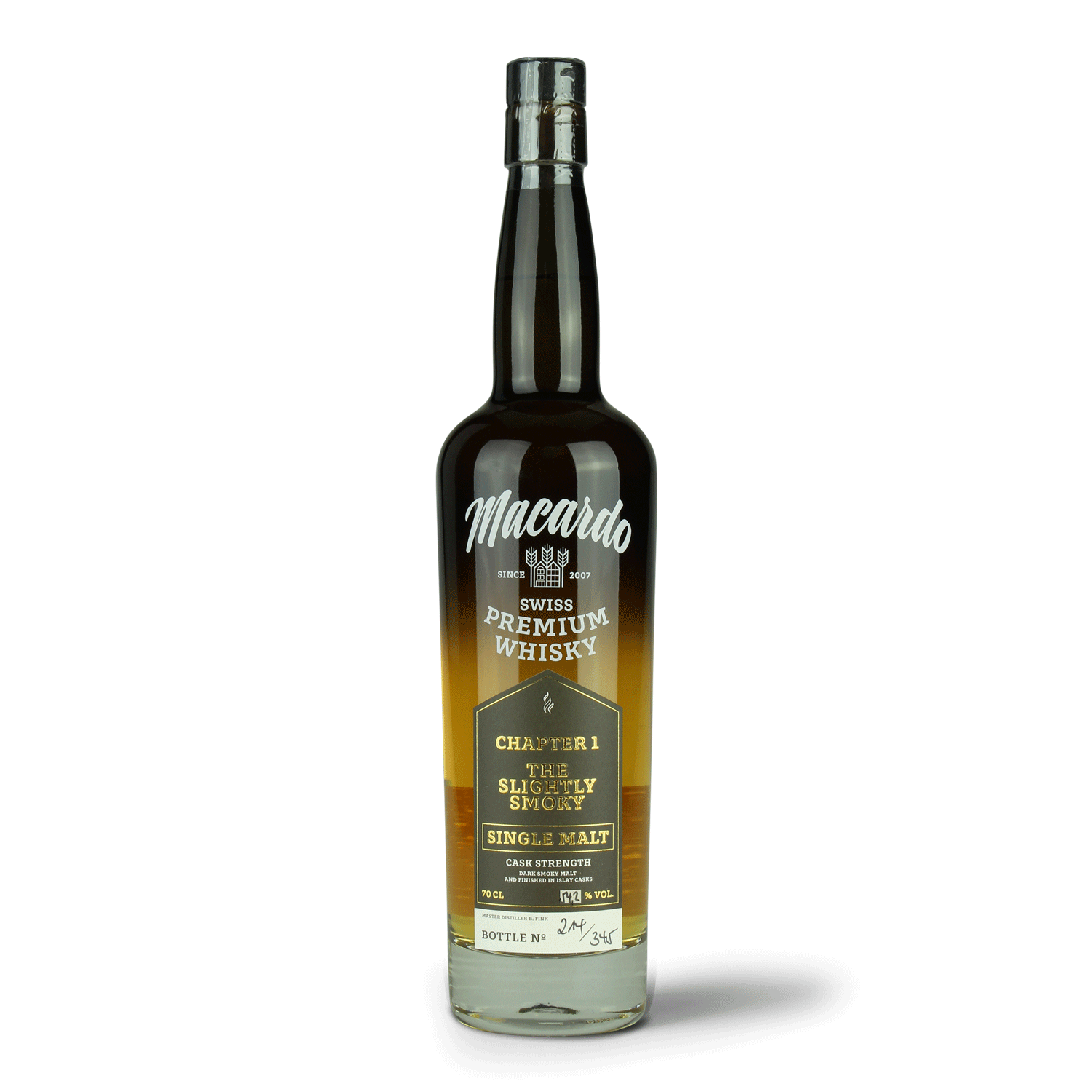 Flasche Macardo Swiss Premium Whisky.