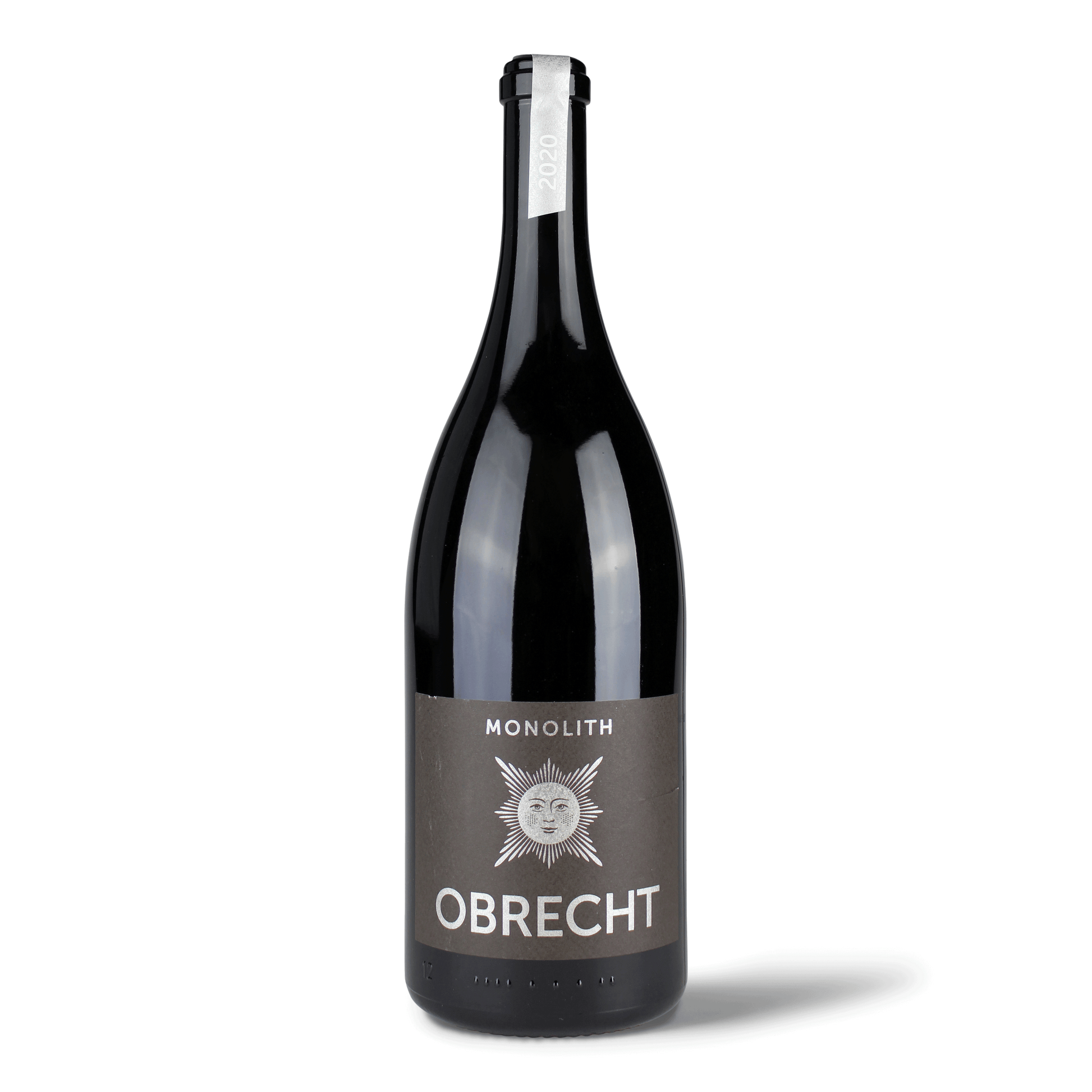 Weinflasche mit Etikett "Obrecht".