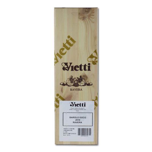 Weinkiste mit Vietti-Logo.