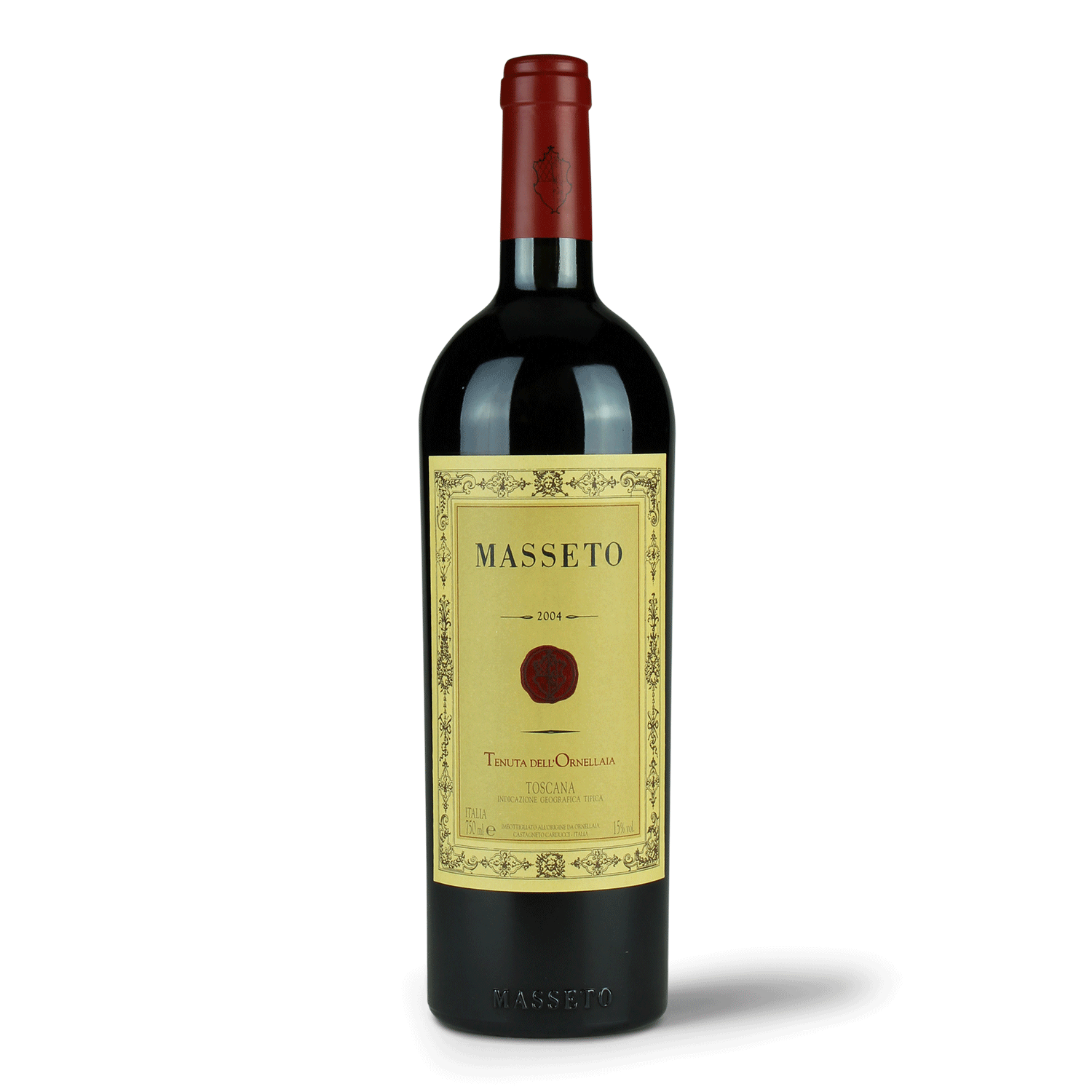 Flasche Masseto Wein frontal