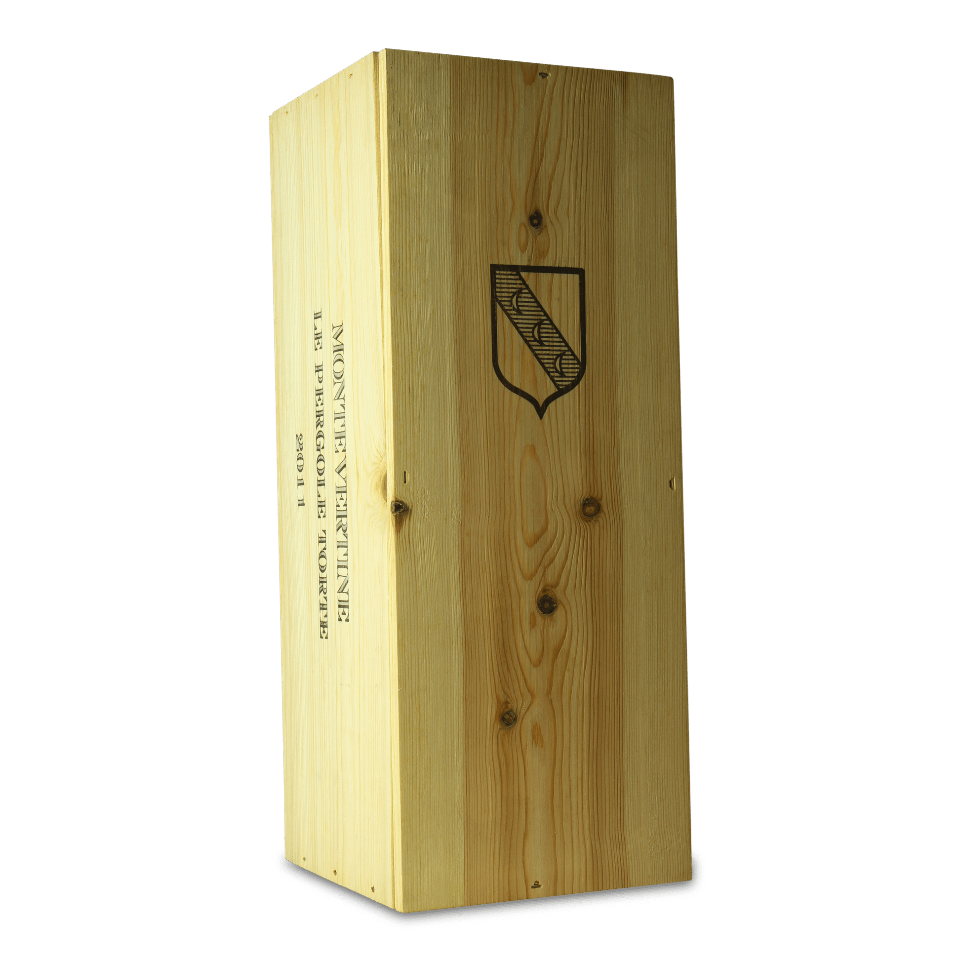 Holzkiste mit Weingut-Logo