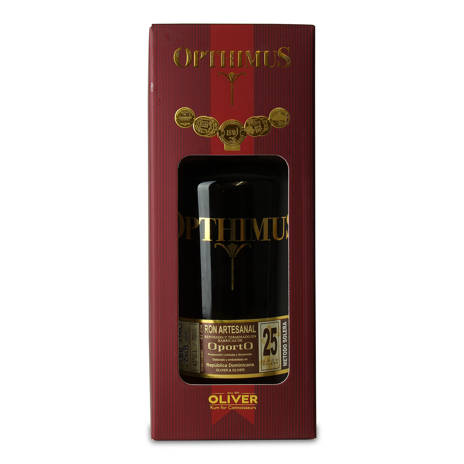 Flasche Opthimus 25 Jahre Rum.