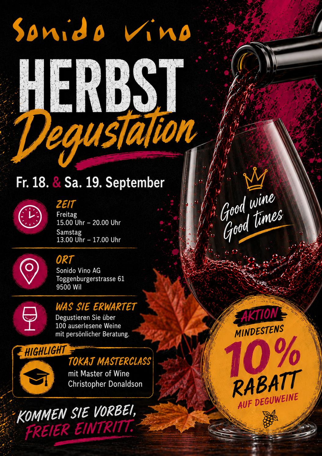 Herbstdegustation 18./19. September 2026