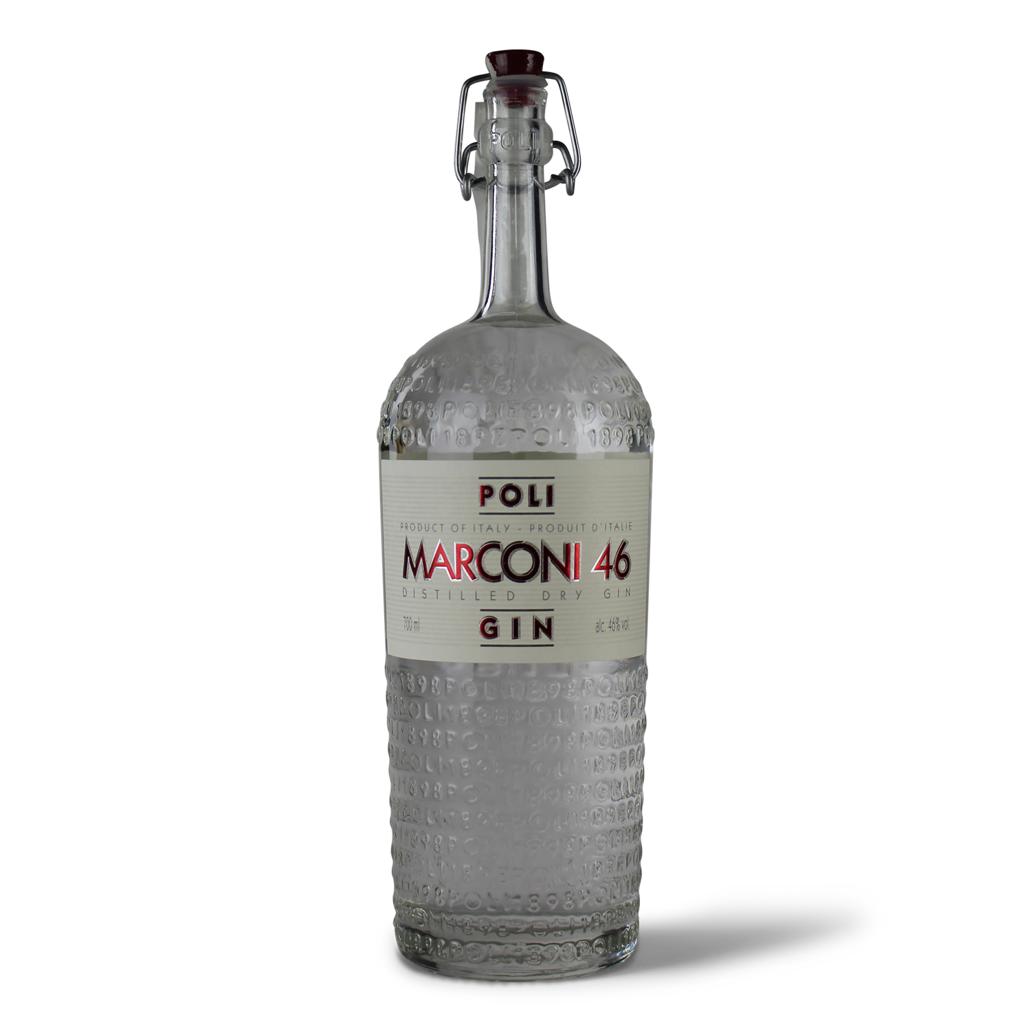 Flasche Poli Marconi 46 Gin.