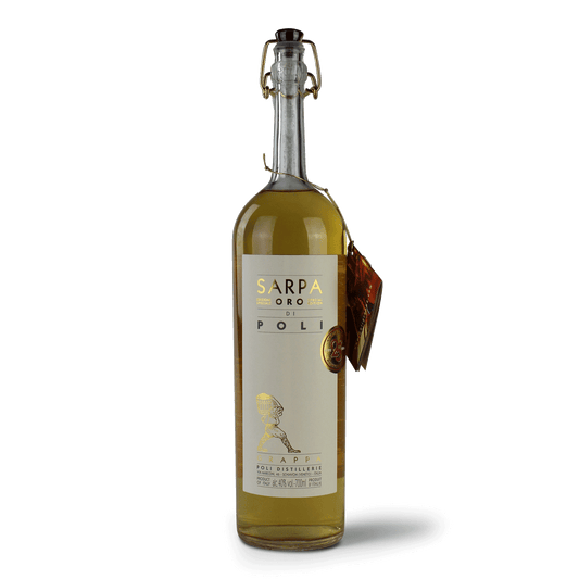 Flasche Sarpa Oro Grappa Poli.