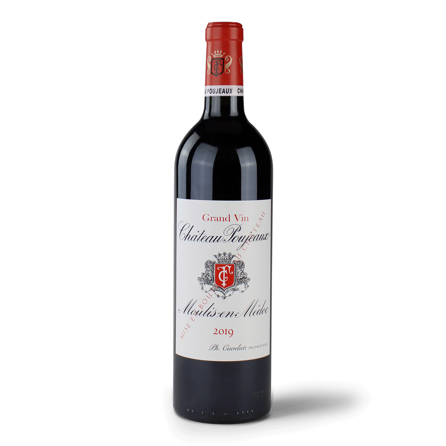 Weinflasche Château Poujeaux 2019.