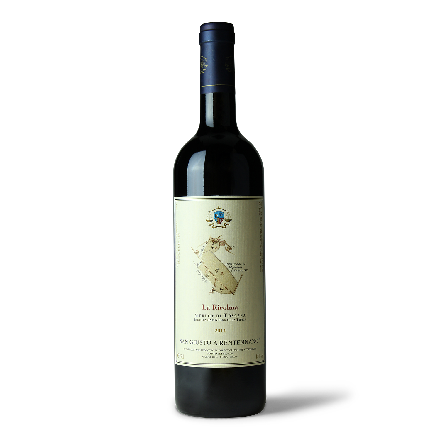 Flasche Wein mit Etikett