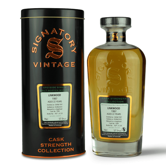 Whiskyflasche und Dose, Signatory Vintage.