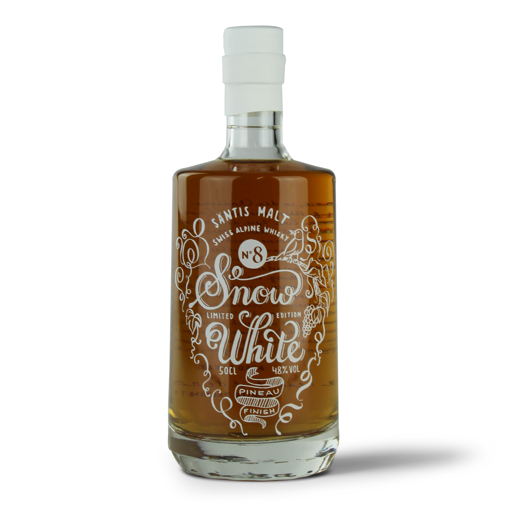 Flasche Snow White Whisky.