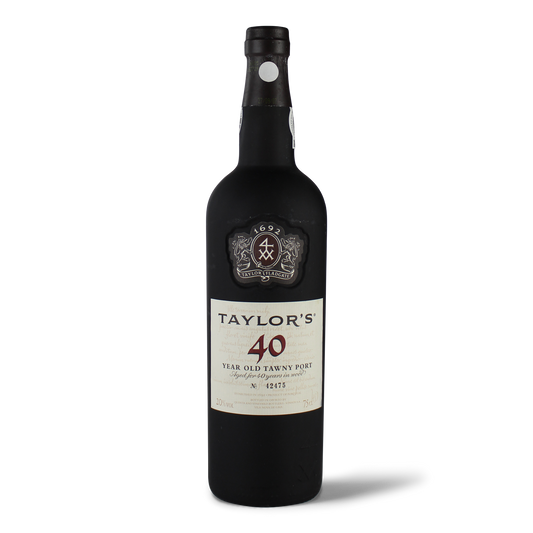 Flasche Taylor's 40 Jahre Portwein.