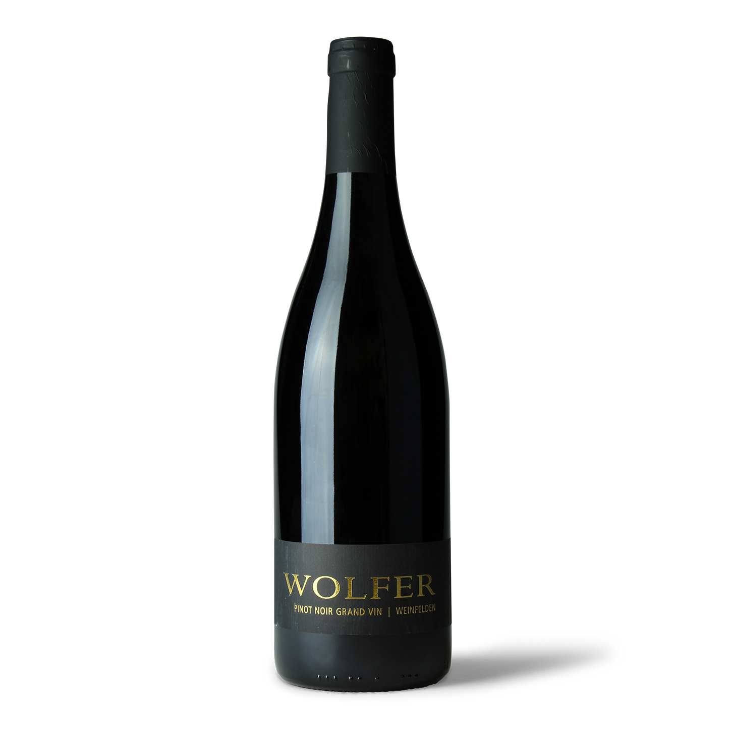 Flasche Wolfer Pinot Noir Wein.