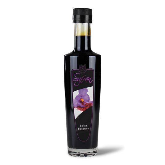 Flasche Safran Balsamico Essig.